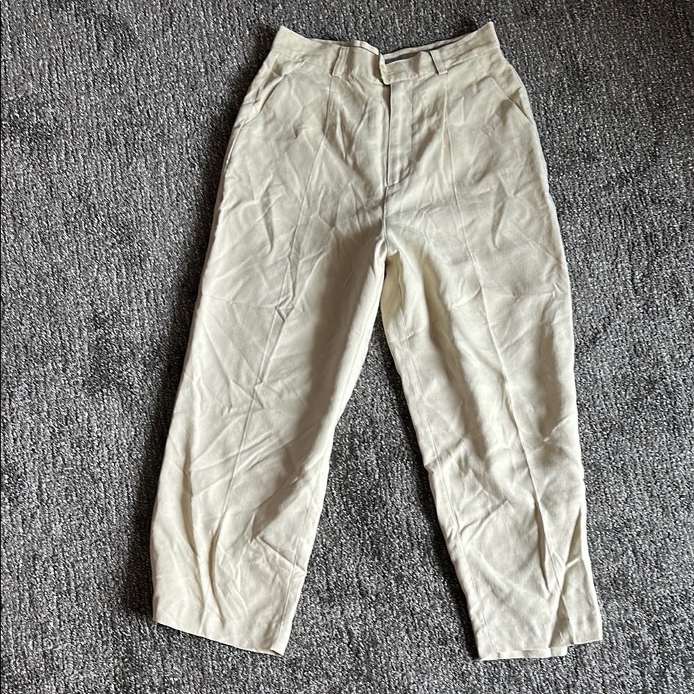 Tommy Bahama Cream Cropped Ankle Pants